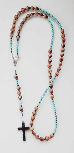 Navajo Ghost Cedar Beads Juniper Berry and Amethyst nuggets 30 inch Necklace