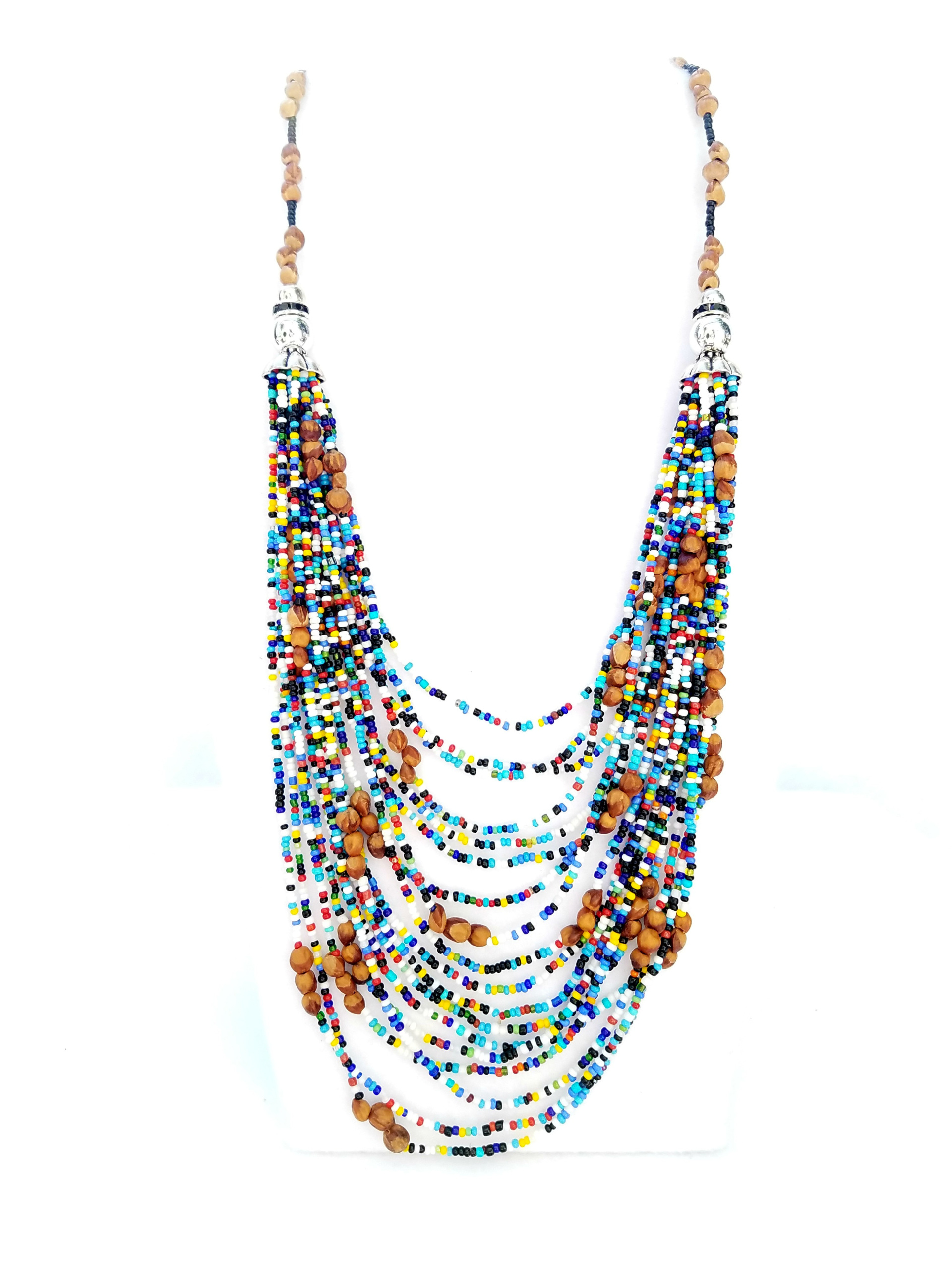 Multi-color Natural Stone Choker Necklace